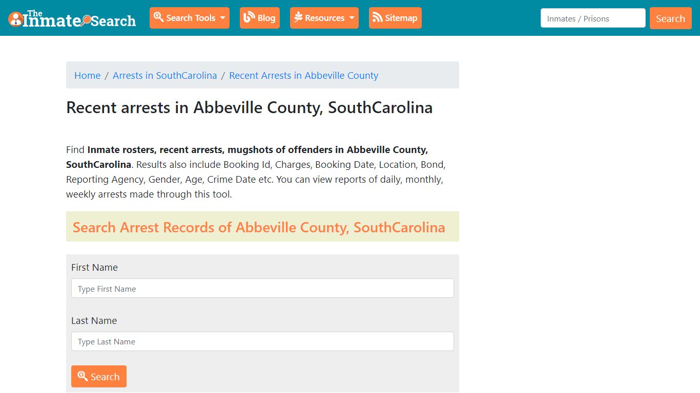 Recent arrests in Abbeville County, SouthCarolina